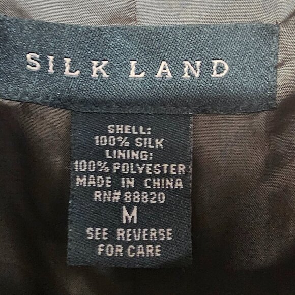 Silkland Brown Green Paisley Embroidered Boho Silk Retro Hippie Jacket M - Picture 10 of 12